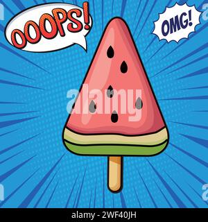watermelon pop art design vector image Stock Vector