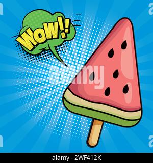 watermelon pop art design vector image Stock Vector
