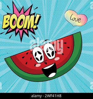 watermelon pop art design vector image Stock Vector