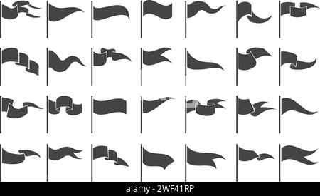 Black waving flags Stock Vector
