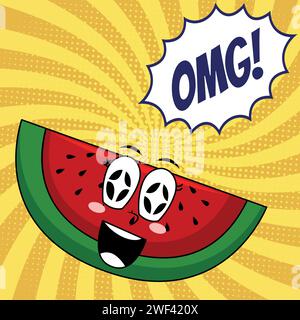 watermelon pop art design vector image Stock Vector