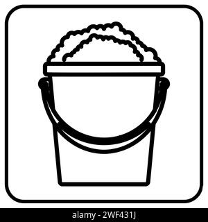 Car wash bucket icon button Stock Vector