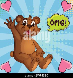 funny dog pop art style vector image Stock Vector
