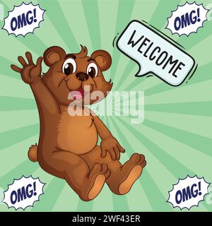 funny dog pop art style vector image Stock Vector