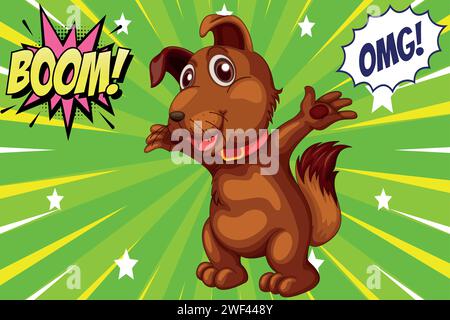 funny dog pop art style vector image Stock Vector