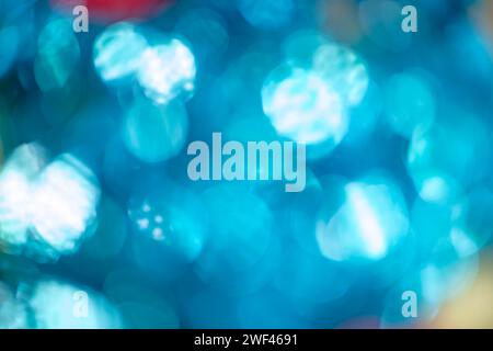 blue bokeh abstract defocused light background, Stock Photo