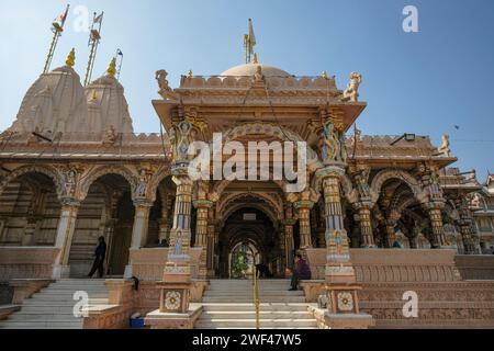 Ahmedabad, India - January 12, 2024: Views of the Swaminarayan Temple in Ahmedabad, India. Stock Photo