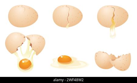 Broken egg sequence game animation set. Animated action steps of ...