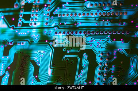 Electronic circuit board close up, background with circuit board Stock Photo