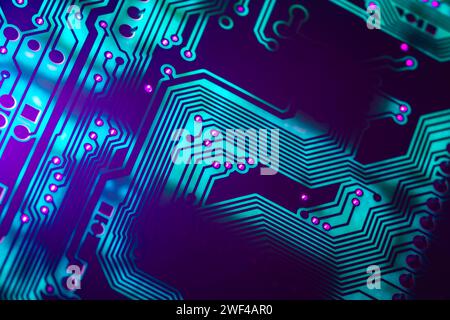 Electronic circuit board close up, background with circuit board Stock Photo