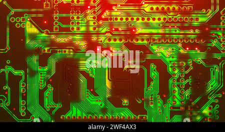 Electronic circuit board close up, background with circuit board Stock Photo