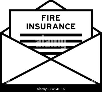 Envelope and letter sign with word fire insurance as the headline Stock Vector