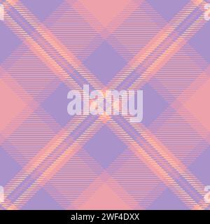 Scottish fabric background textile, fade tartan check texture. Patterned pattern plaid seamless vector in pastel and red colors. Stock Vector