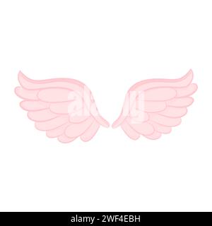 Pink Angel Wings Icon Vector Illustration Stock Vector