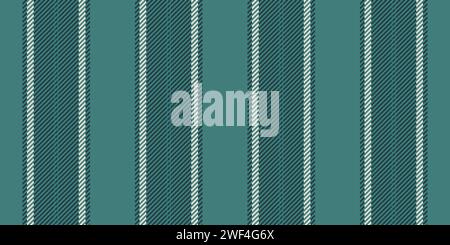 Chic fabric pattern stripe, wrapping vector textile texture. Patterned vertical seamless background lines in teal and dark color. Stock Vector