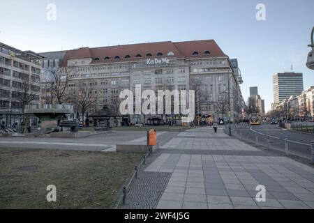 Berlin, Germany. 28th Jan, 2024. On January 28, 2024, the iconic Kaufhaus des Westens (KaDeWe), part of the beleaguered Signa Group, stands on the brink of insolvency, casting a shadow over one of Berlin's most renowned retail landmarks. German media reported preparations for an insolvency filing for the KaDeWe Group are underway. This development has sent ripples through Berlin's commercial and cultural landscape. The current situation reflects the broader challenges facing traditional retail in the era of e-commerce and changing consumer habits. KaDeWe, with its over 100-year history marke Stock Photo