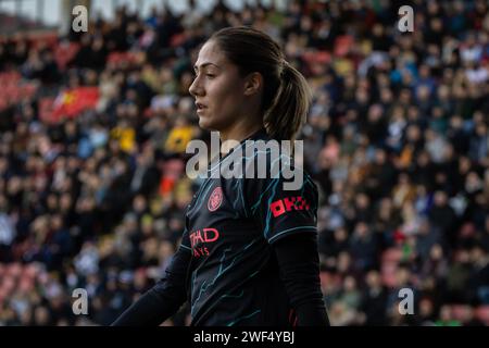 London, UK. 28th Jan, 2024. London, England, January 28 2024: Laia Aleixandri (4 Manchester City) in action during the Barclays FA Womens Super League game between Tottenham Hotspur and Manchester City at Brisbane Road in London, England. (Pedro Porru/SPP) Credit: SPP Sport Press Photo. /Alamy Live News Stock Photo