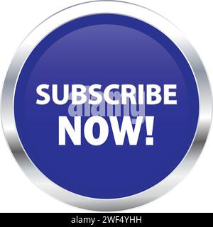 Subscribe now Button, Subscribe now sign vector, Subscribe now Blue icon Stock Vector