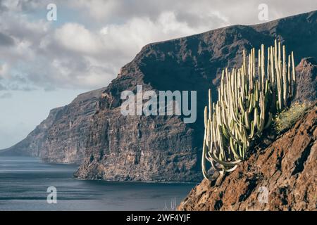 Landscape of the Los Gigantes iconic cliffs in Tenerife, Spain Stock Photo