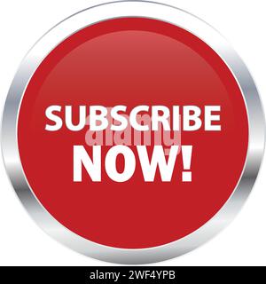 Subscribe now Button, Subscribe now sign vector, Subscribe now Red icon Stock Vector