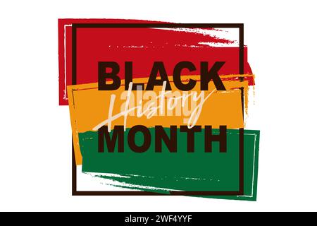 National Black History Month. Holiday concept. Template for background, banner, card, poster with text inscription. African American History. Logo Stock Vector