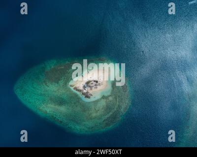 Aerial view of a small tropical Island Stock Photo