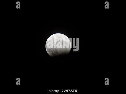 Partial Lunar Eclipse of the Moon Stock Photo