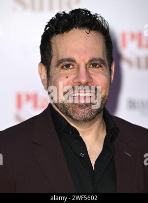 London, UK. January 28th, 2024. Mario Cantone arriving at the gala performance of Plaza Suite, the Savoy Theatre, London. Credit: Doug Peters/EMPICS/Alamy Live News Stock Photo