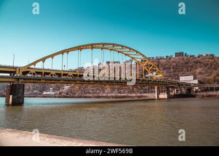 Fort Pitt Bridge in Pittsburgh Pennsylvania Stock Photo