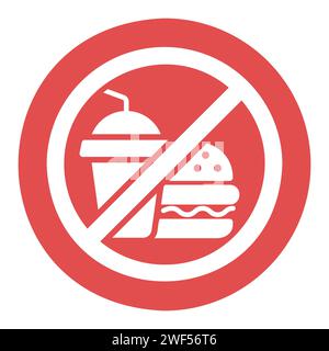 No fast food and drink vector solid icon. Graph symbol for fitness and weight loss web site and apps design, logo, app, UI Stock Vector