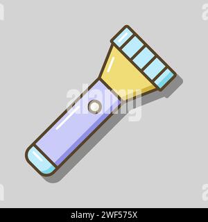 Flashlight vector isolated icon. Camping and Hiking sign. Graph symbol for travel and tourism web site and apps design, logo, app, UI Stock Vector