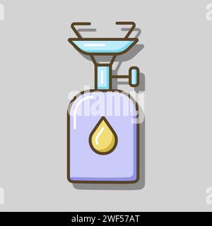 Camping gas stove vector icon. Camping and Hiking sign. Graph symbol for travel and tourism web site and apps design, logo, app, UI Stock Vector