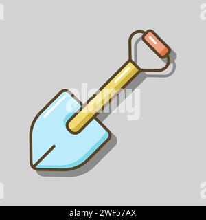 Camping shovel for expedition icon vector. Graph symbol for travel and tourism web site and apps design, logo, app, UI Stock Vector