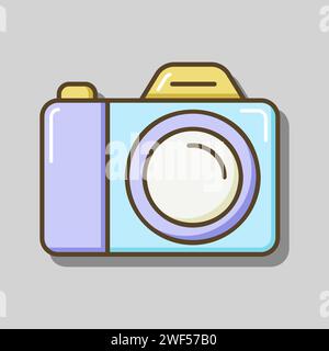 Camera vector isolated icon. Camping and Hiking sign. Graph symbol for foto web site and apps design, logo, app, UI Stock Vector