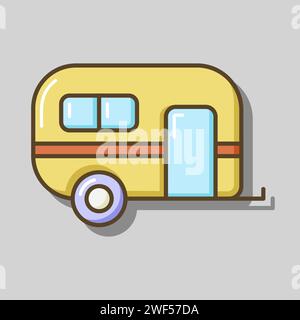 Caravan trailer vector isolated icon. Camping sign. Graph symbol for travel and tourism web site and apps design, logo, app, UI Stock Vector