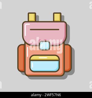 Camping backpack vector icon. Camping and Hiking sign. Graph symbol for travel and tourism web site and apps design, logo, app, UI Stock Vector