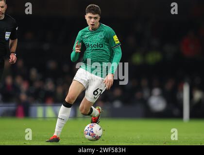 London, UK. 27th Jan, 2024. Lewis Miley of Newcastle United during the The FA Cup match at Craven Cottage, London. Picture credit should read: Paul Terry/Sportimage Credit: Sportimage Ltd/Alamy Live News Stock Photo