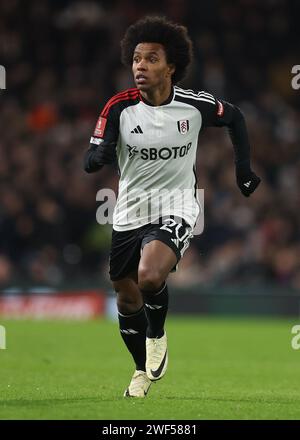 London, UK. 27th Jan, 2024. Willian of Fulham during the Fulham FC v ...