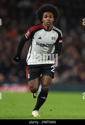 London, UK. 27th Jan, 2024. Willian of Fulham during the The FA Cup match at Craven Cottage, London. Picture credit should read: Paul Terry/Sportimage Credit: Sportimage Ltd/Alamy Live News Stock Photo