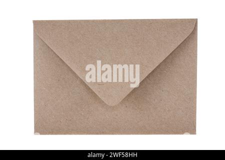 Brown envelope isolated on white background Stock Photo