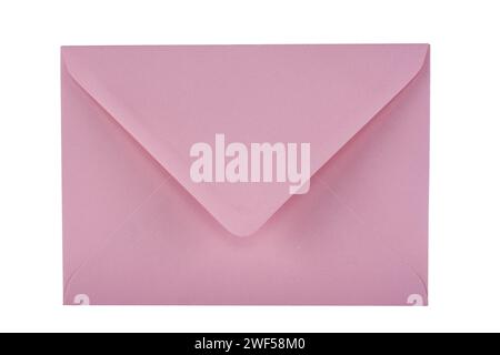 Pink envelope isolated on white background Stock Photo