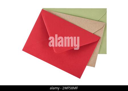 Colored envelopes isolated on a white background Stock Photo