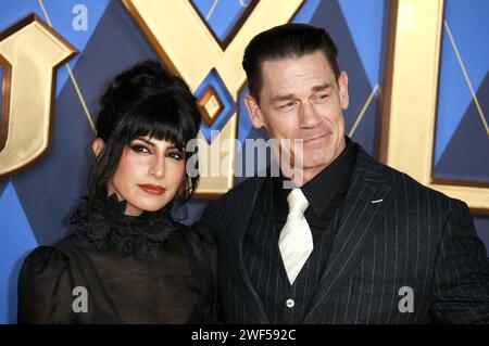 Shay Shariatzadeh and John Cena attend the World Premiere of 'Argylle' at the Odeon Luxe Leicester Square in London, England. Stock Photo