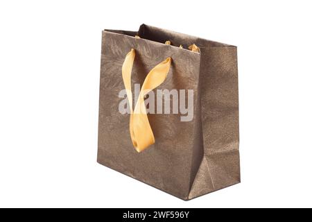 Blank paper gift bag isolated on white background Stock Photo