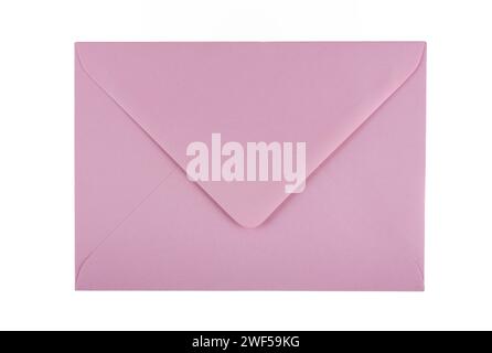 Pink envelope isolated on white background Stock Photo