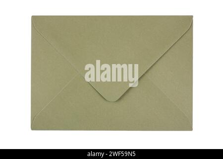 Green envelope isolated on white background Stock Photo