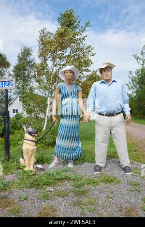 Rural mailbox mannequins in Oyster Bed, Prince Edward Island, Canada Stock Photo