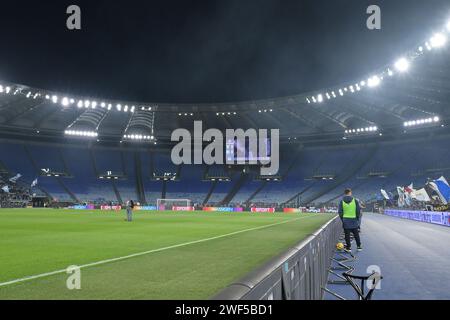 Stadio Olimpico, Rome, Italy. 28th Jan, 2024. Serie A Football, Lazio versus Napoli; A general view of stadio Olimpico showing the empty main stand Credit: Action Plus Sports/Alamy Live News Stock Photo