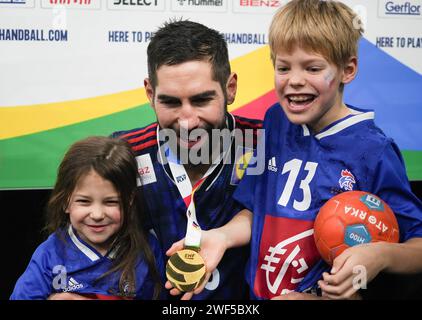 Cologne, France. 28th Jan, 2024. © Laurent Lairys/MAXPPP - Nikola Karabatic of France during the Men's EHF Euro 2024, Final handball match between France and Denmark on January 28, 2024 at Lanxess-Arena in Cologne, Germany - Photo Laurent Lairys/MAXPPP Credit: MAXPPP/Alamy Live News Stock Photo
