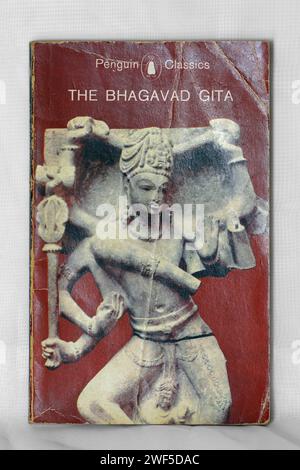 The Bhagavad Gita. Book cover on light / white background Stock Photo